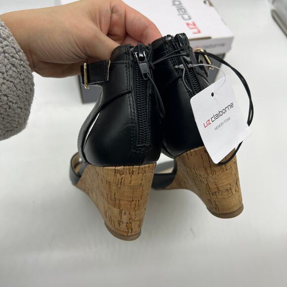 Liz Claiborne Womens Octavia Wedge Sandals Black Size 7.5M - Picture 11 of 12